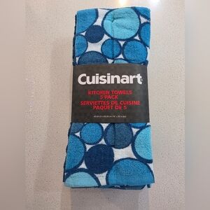 Cuisinart Blue Circle Patterned Kitchen Towels
